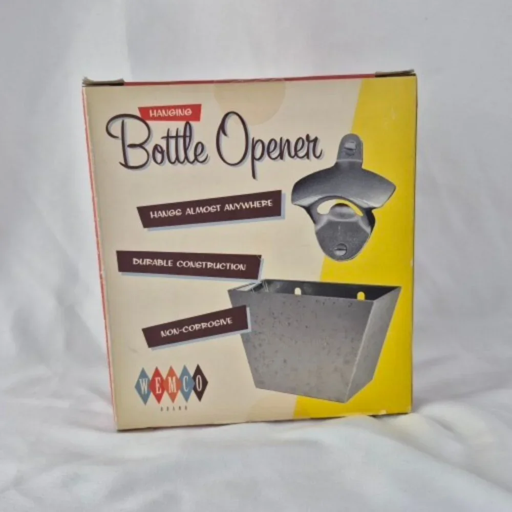 WEMCO Hanging Bottle Opener with Cap Catcher New in Box